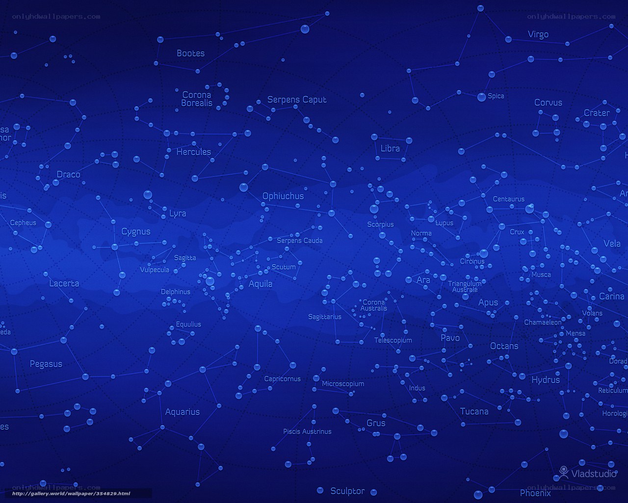 Constellation map of the night sky