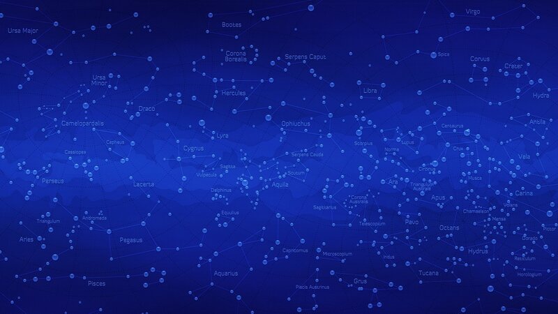 Constellation map of the night sky
