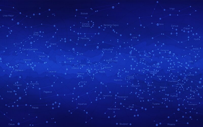 Constellation map of the night sky
