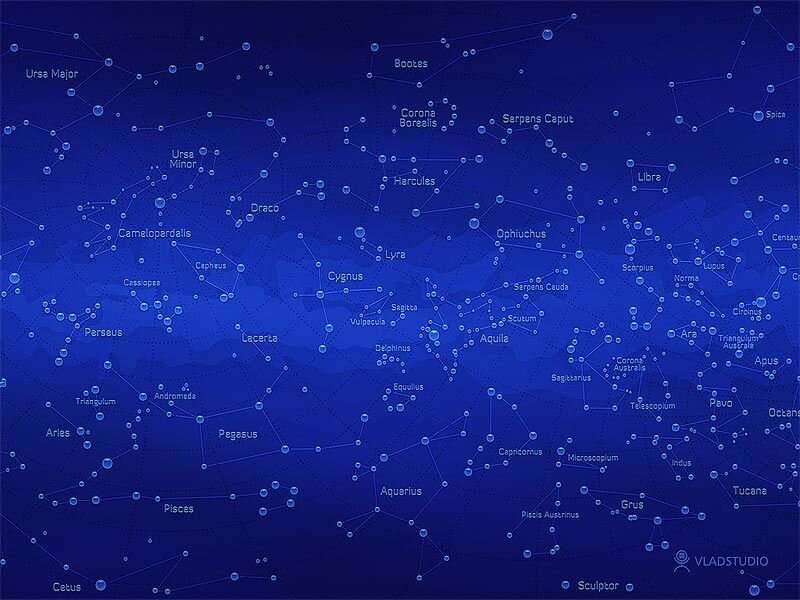 constellation map of the night sky