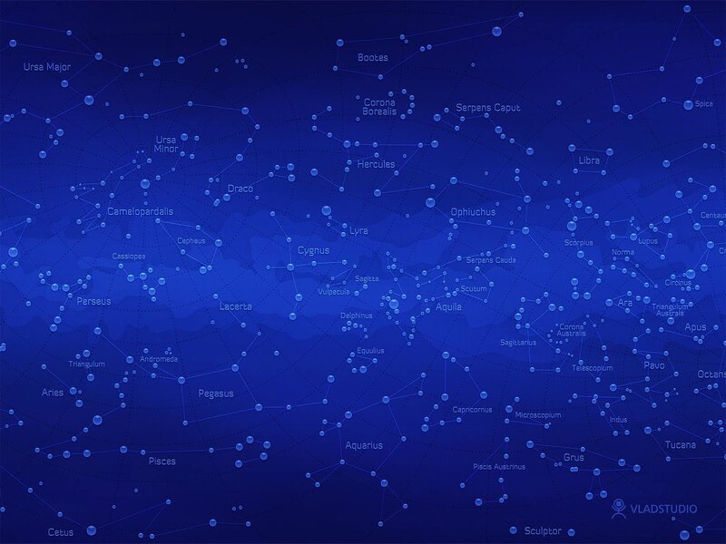 Constellation map of the night sky