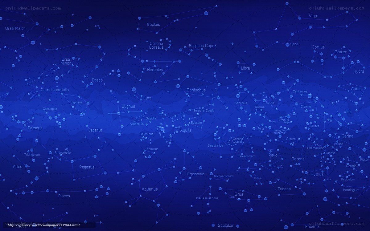 Constellation map of the night sky