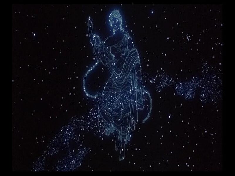 constellation of a woman in stars