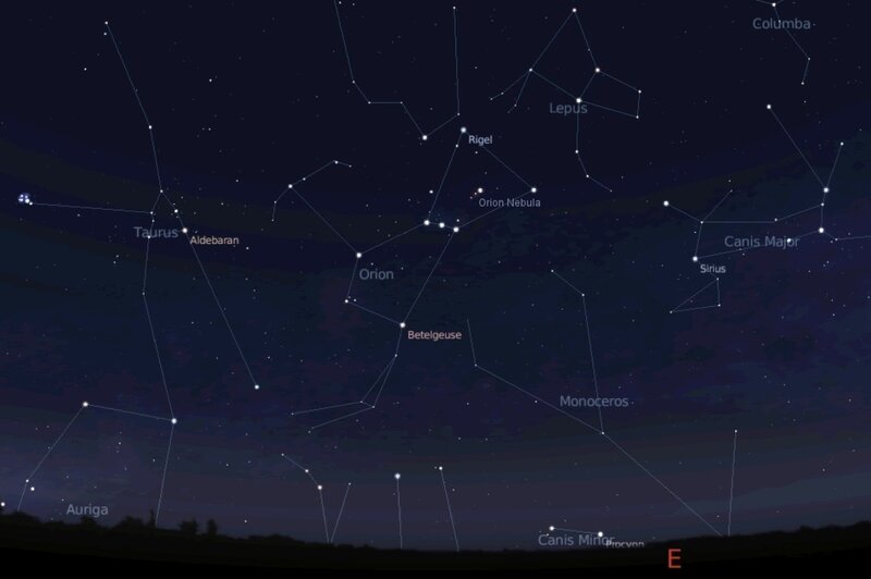 Constellations in Night Sky