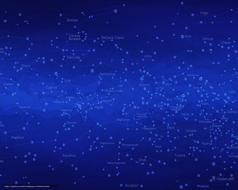 Constellations on Star Map — Blue