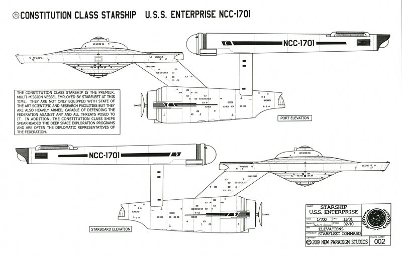 Constitution Class Starship Blueprint