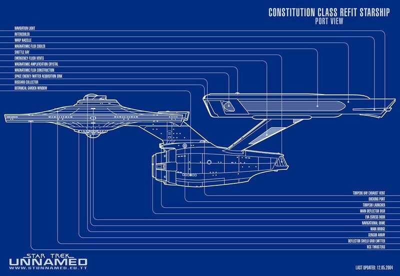 Constitution Class Starship Blueprint