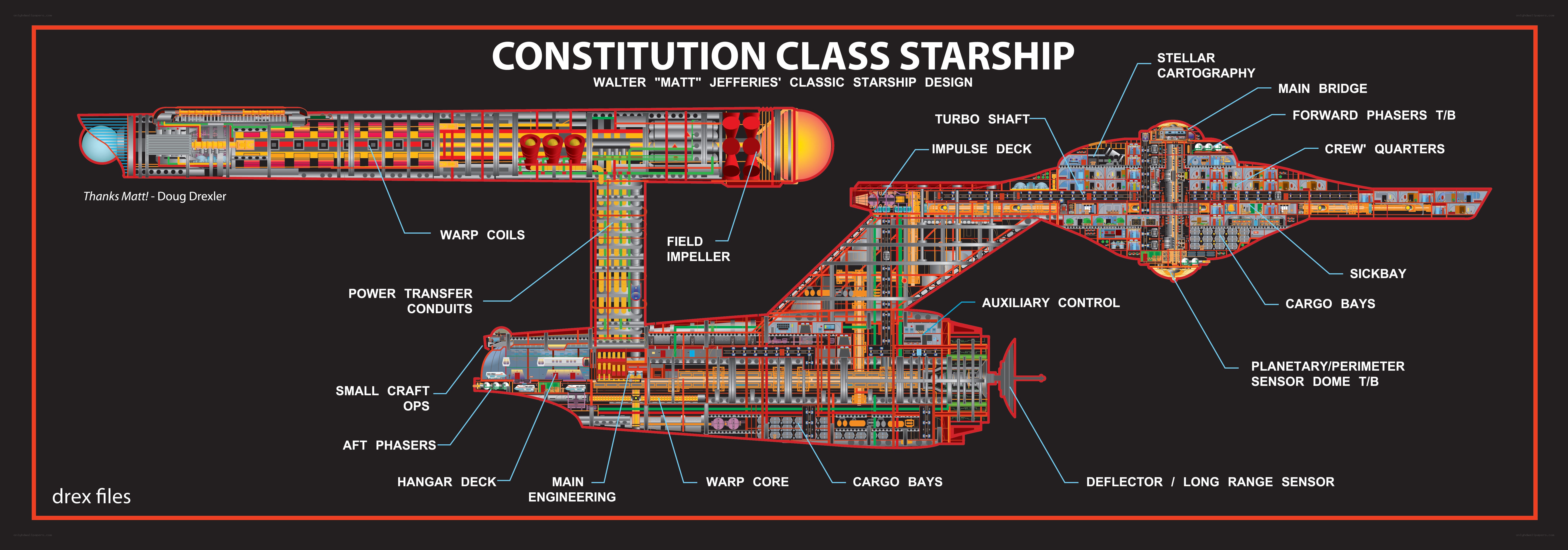 Constitution Class Starship Cutaway