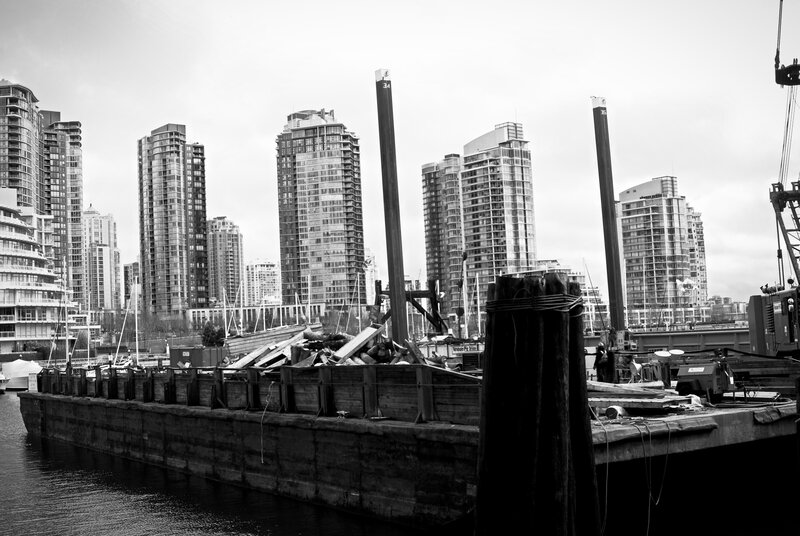 Construction Barge in Harbor