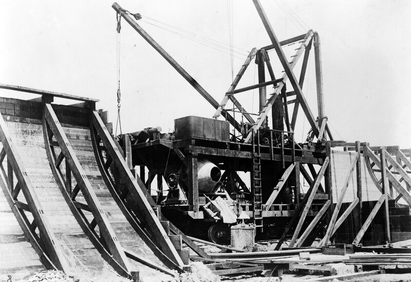 Construction crane at a building site