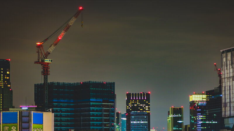 Construction Crane at Night