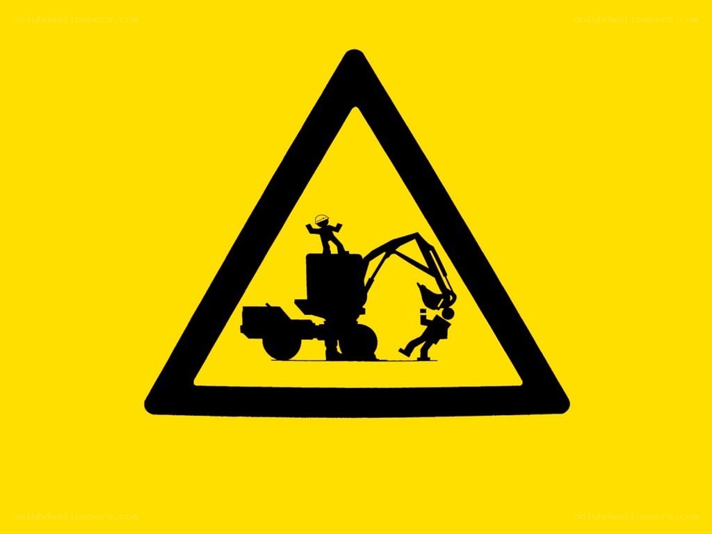Construction hazard warning sign