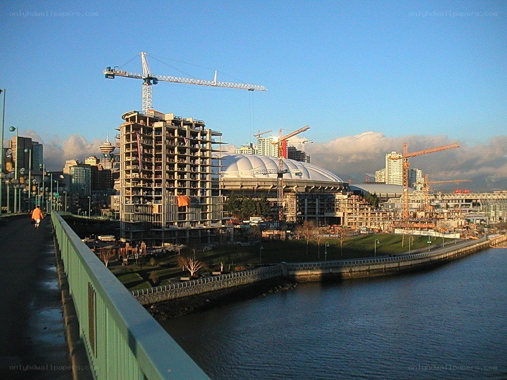 Construction near waterfront stadium