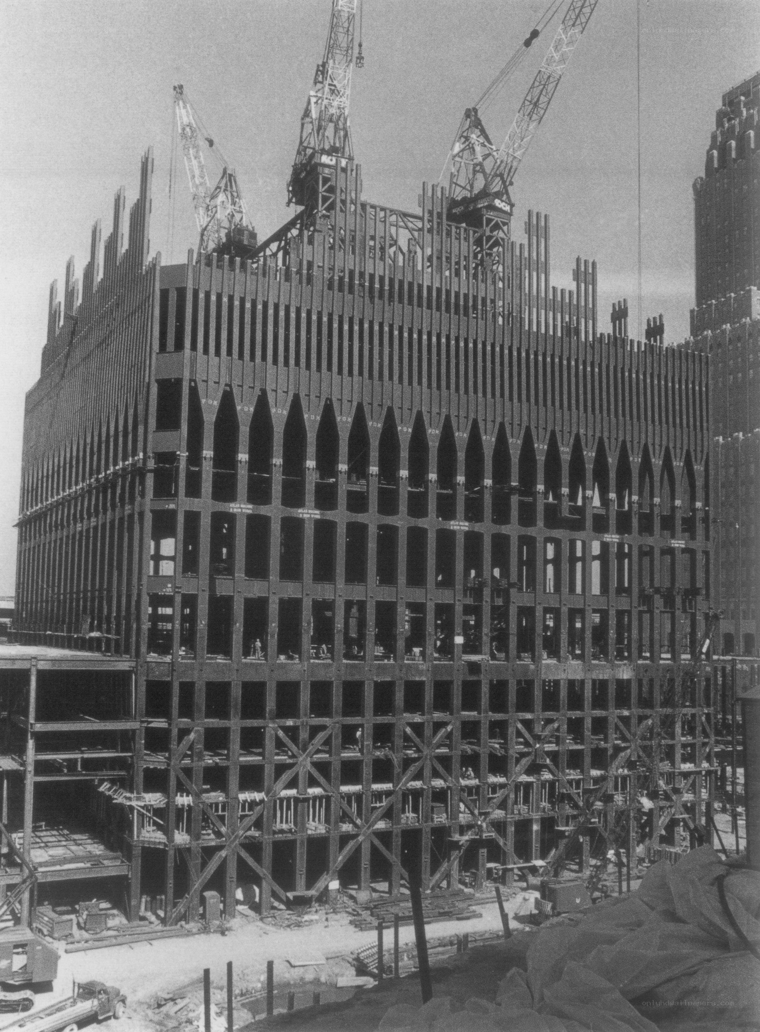 Construction of a skyscraper