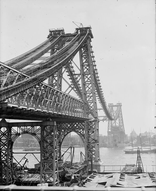 Construction of a suspension bridge