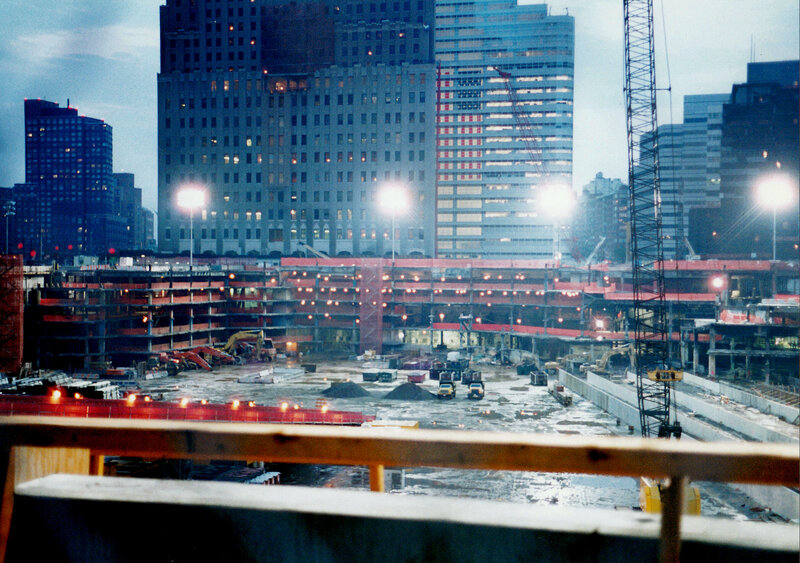 Construction site at dusk