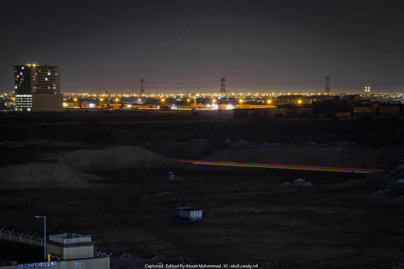 Construction Site at Night — Black