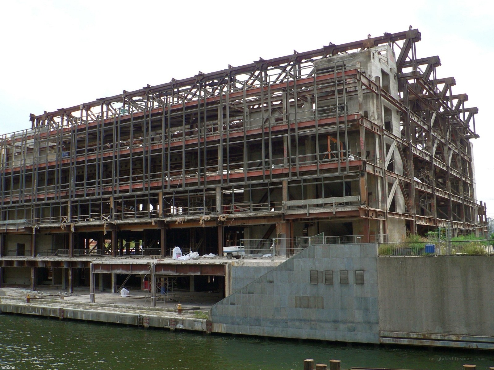 construction site by the water