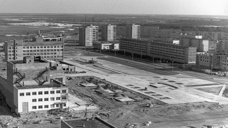 Construction site in a city