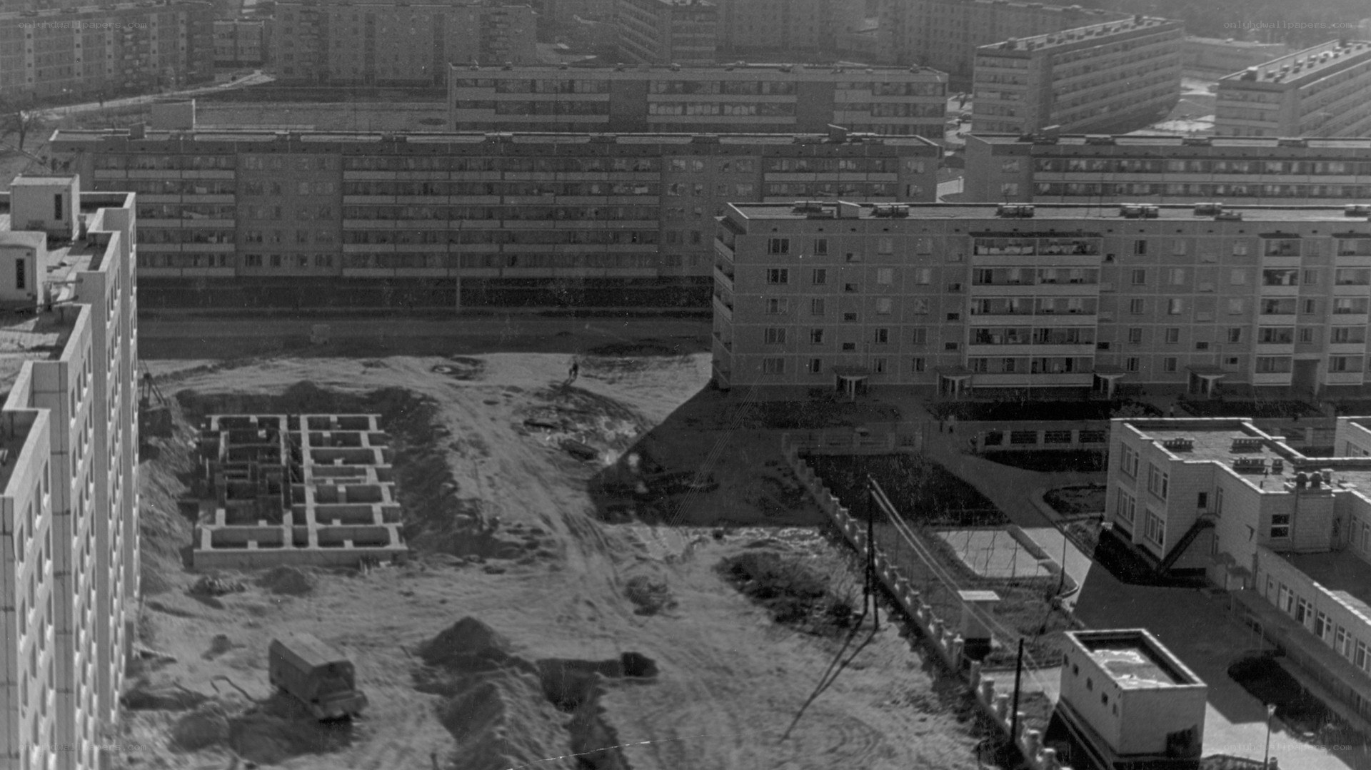Construction site in urban area