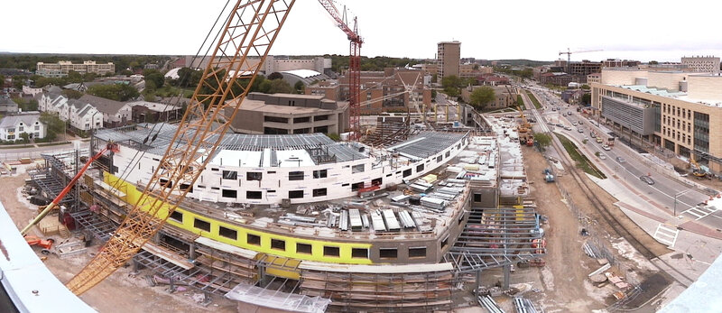 Construction site with cranes