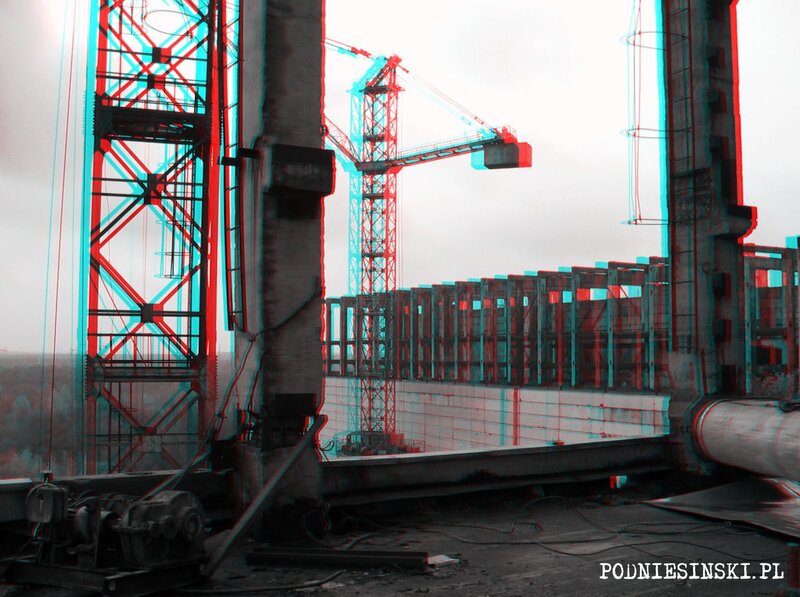 Construction Site with Cranes — Red