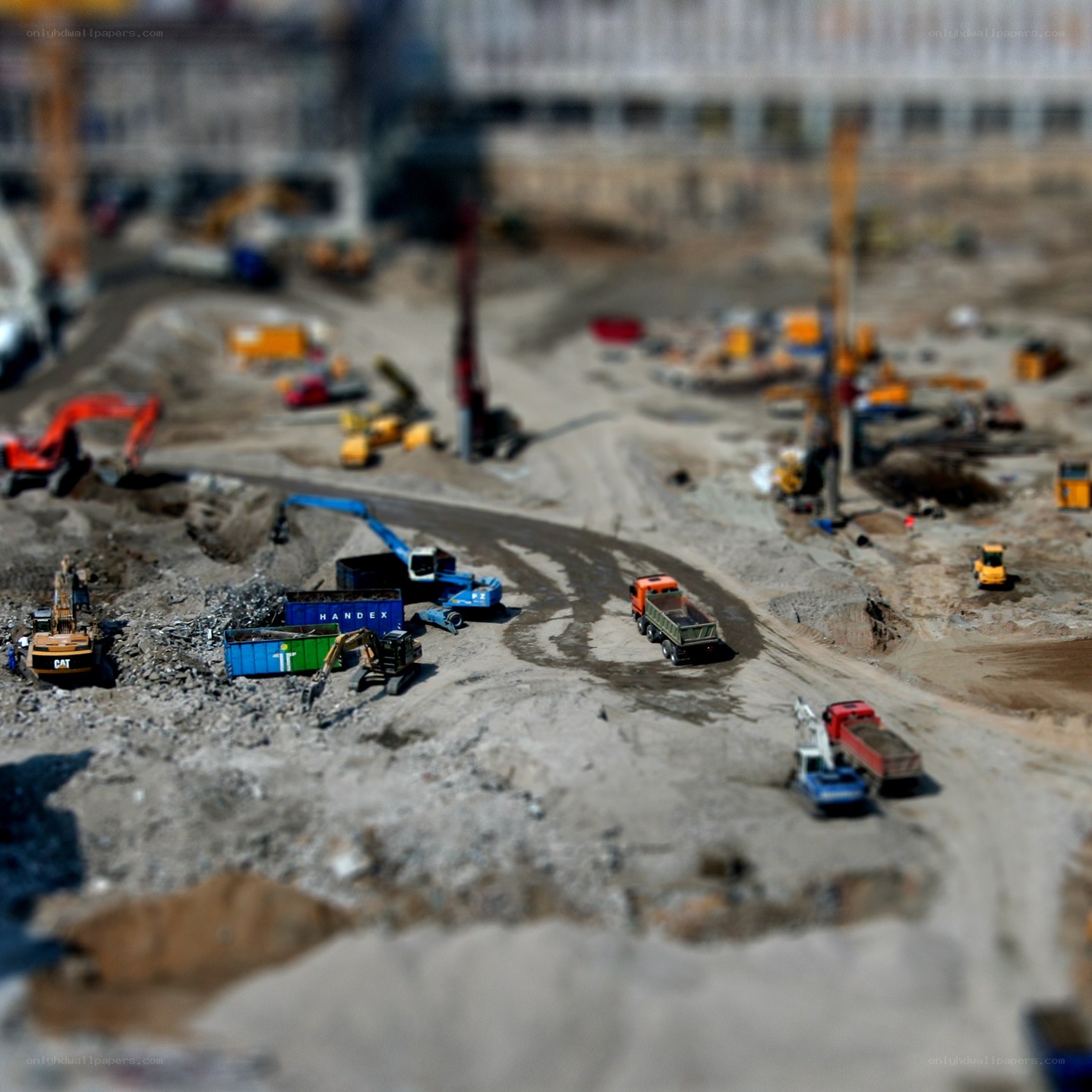 Construction site with heavy machinery