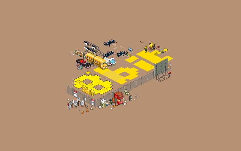 Construction Site with Vehicles