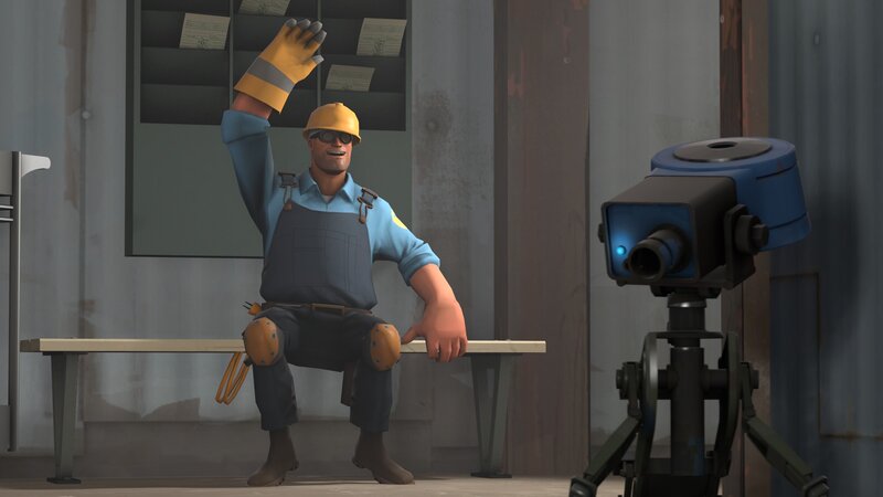 Construction Worker Character — Blue