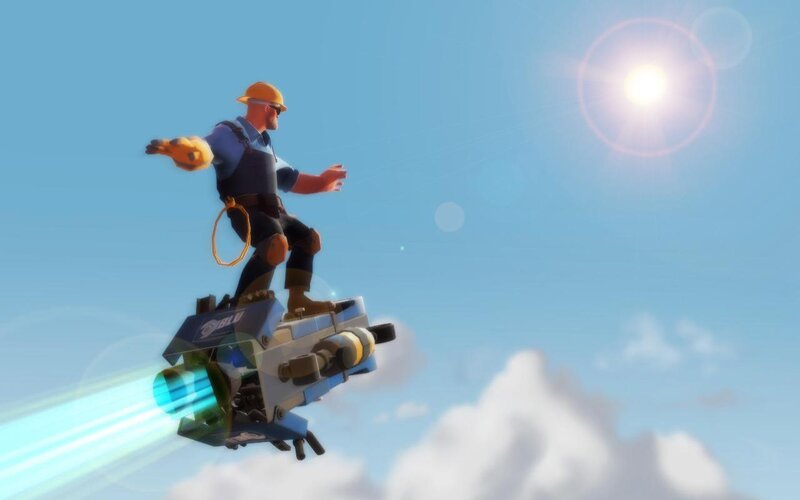 Construction Worker on Jetpack