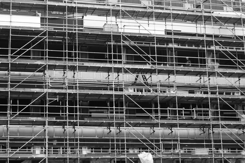 Construction Worker on Scaffolding