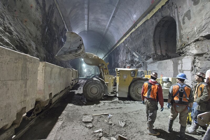 Construction workers in tunnel