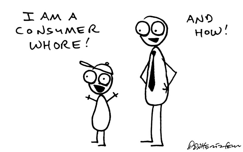consumer whore cartoon