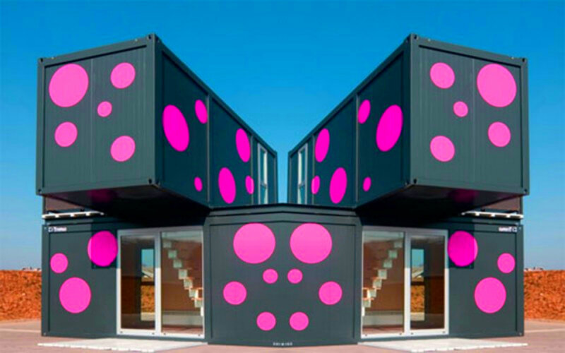 Container House with Polka Dots