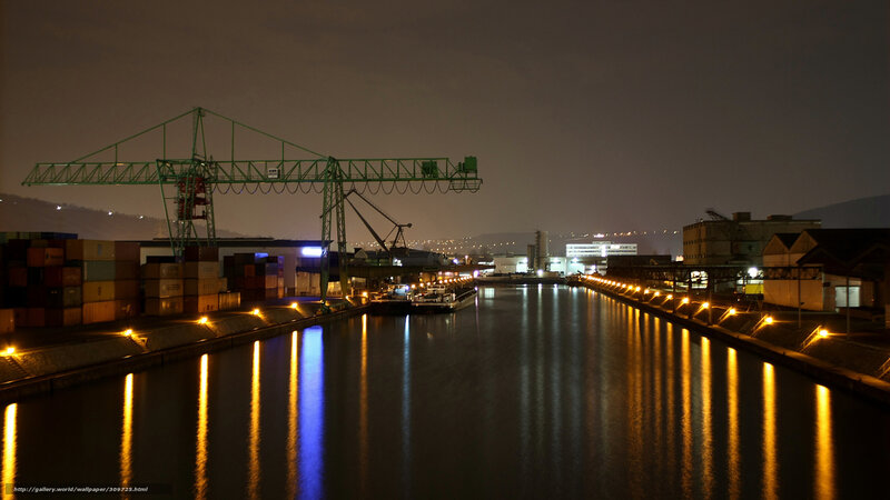 Container Port at Night — Black