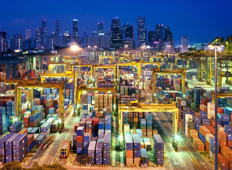 Container Port at Night
