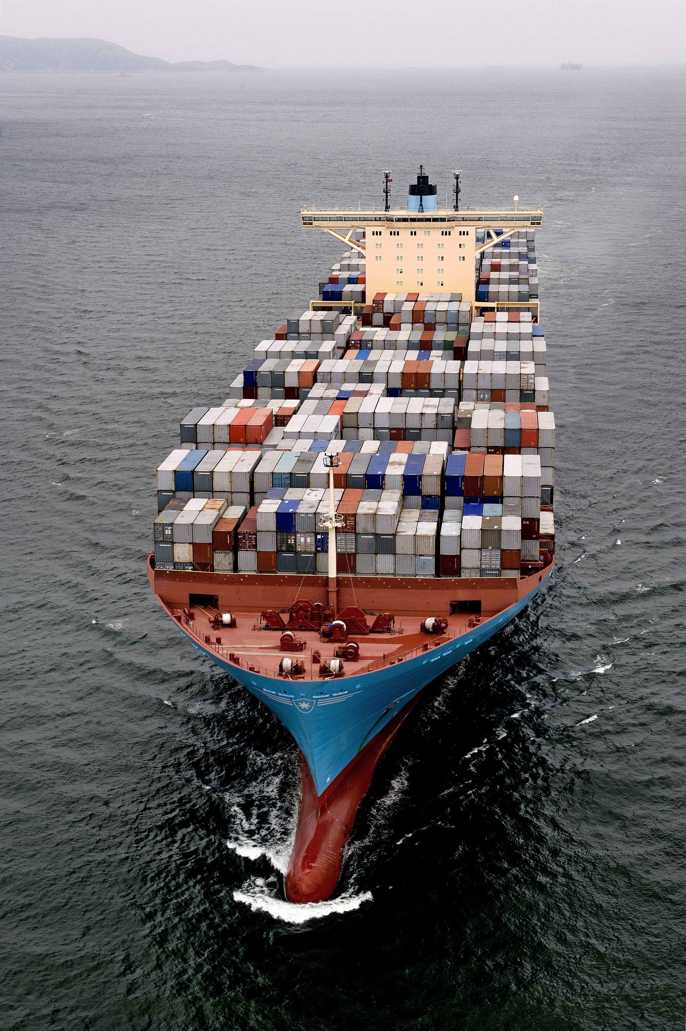 Container ship at sea