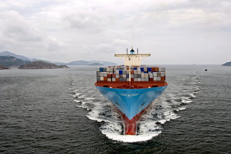Container ship at sea