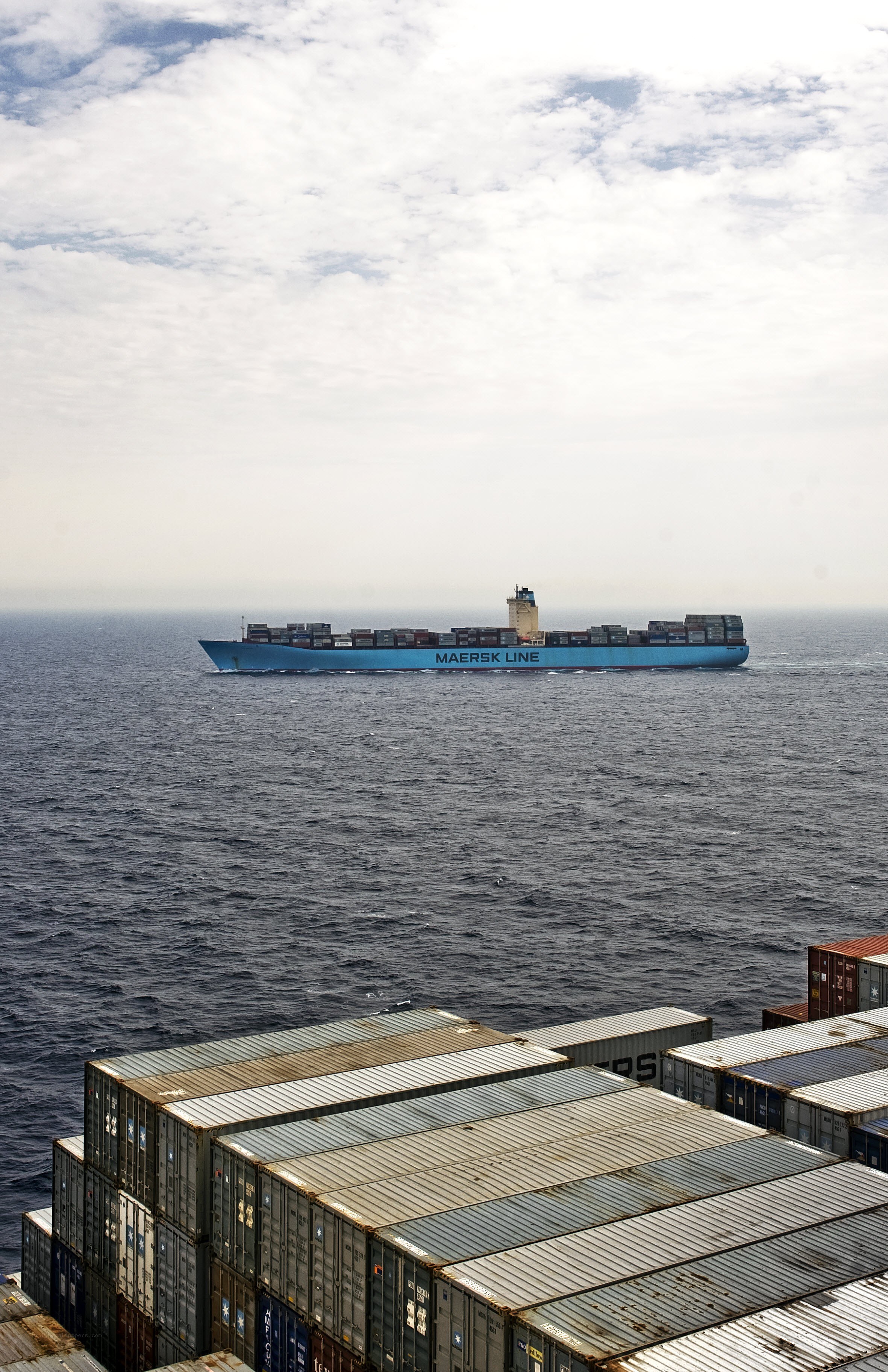 Container ship at sea