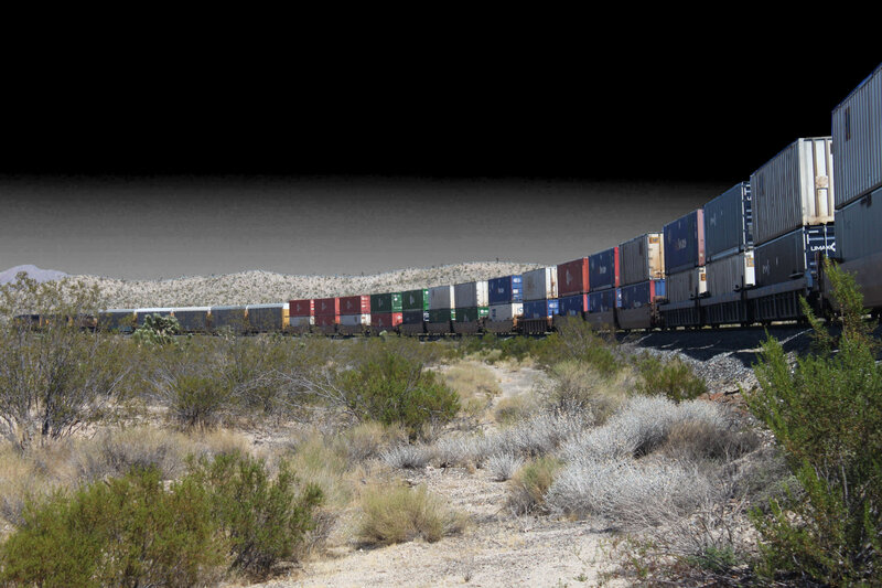 Container Train in Desert