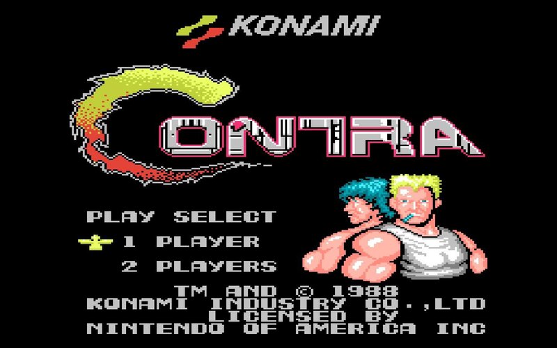 Contra game title screen