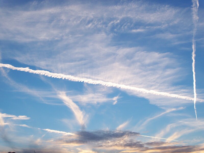 Contrails in Blue Sky