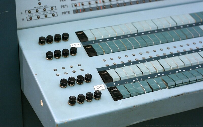 Control Panel with Buttons — Light Blue, Technical