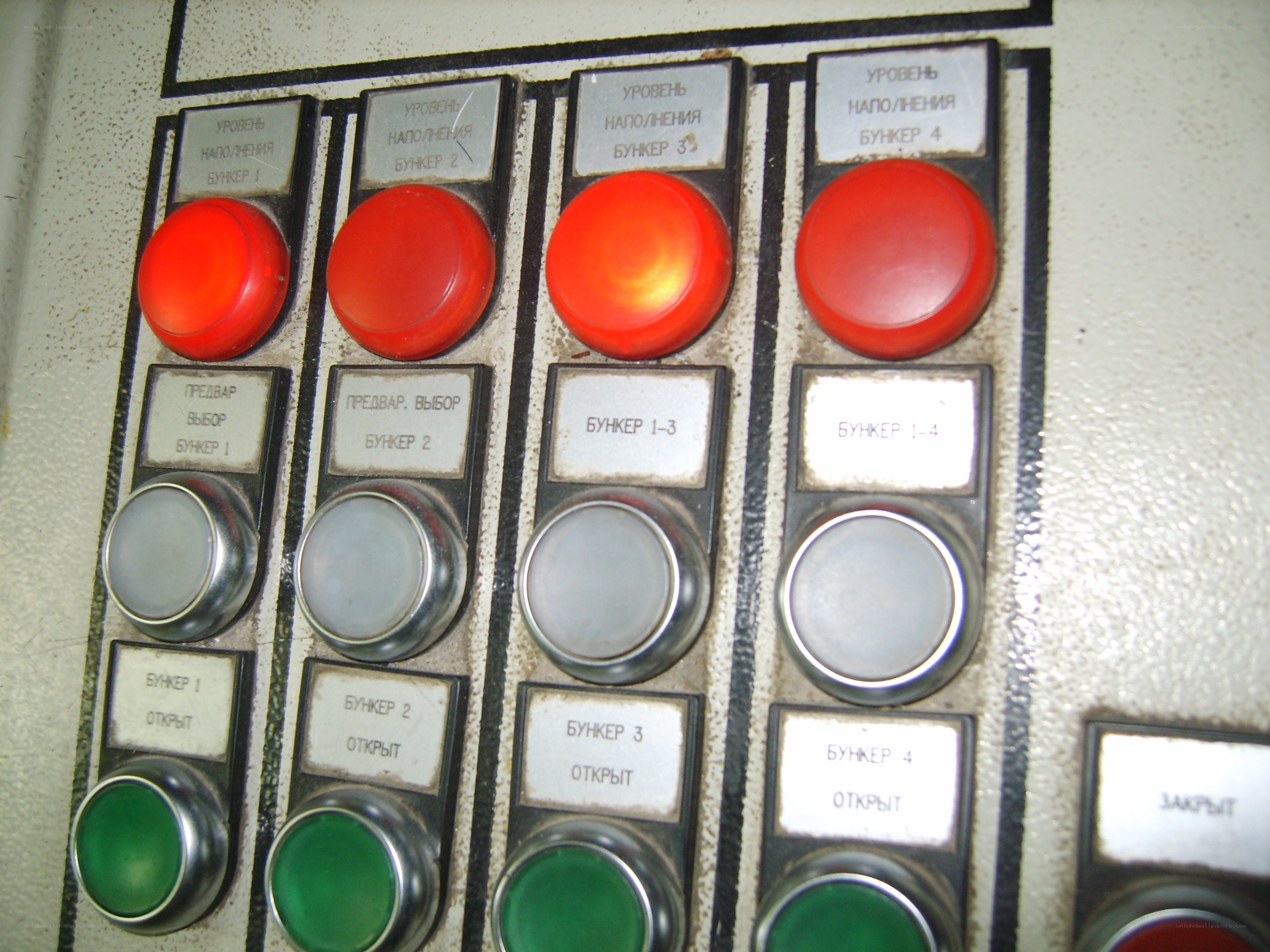 control panel with buttons