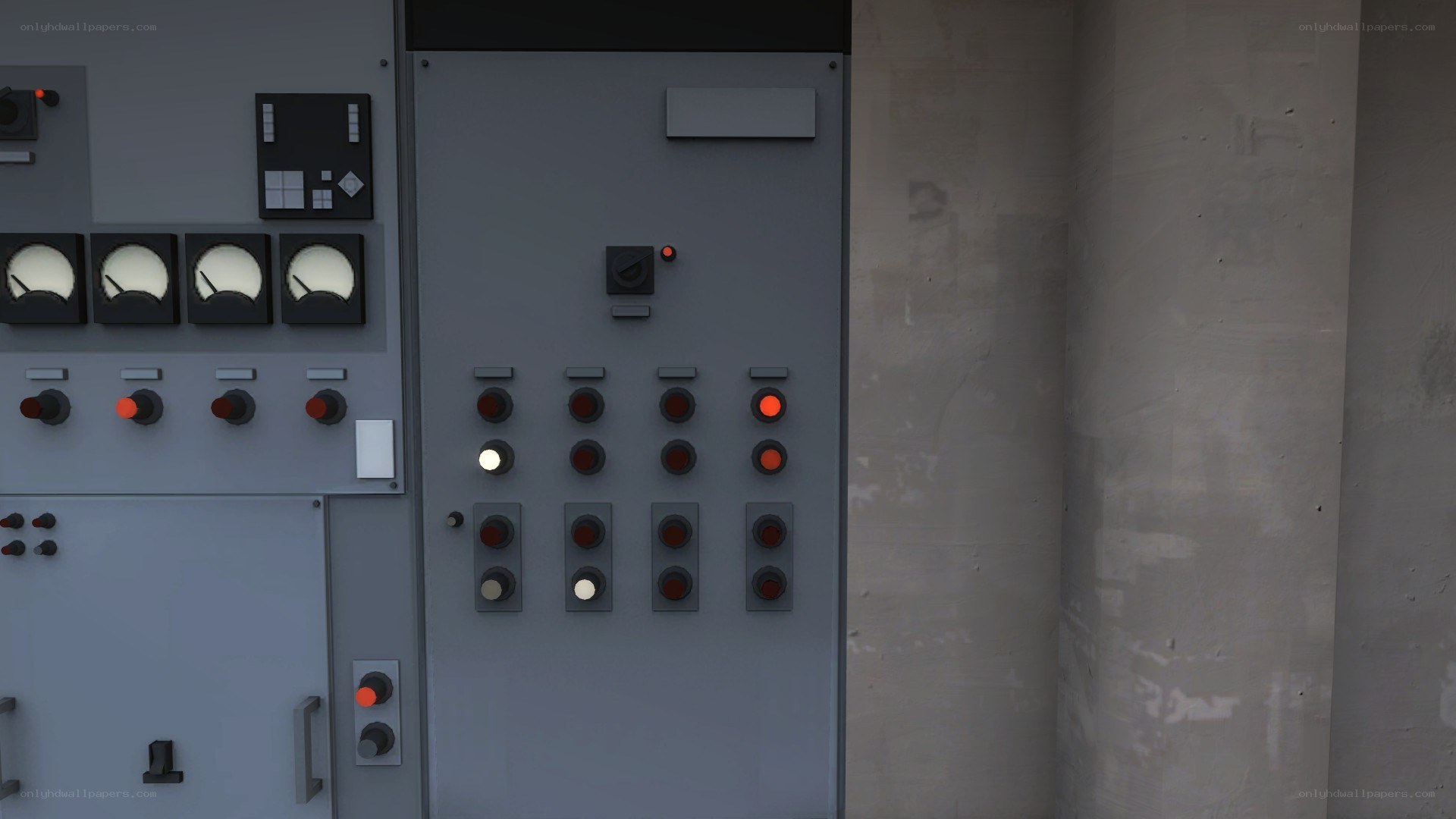control panel with gauges and buttons