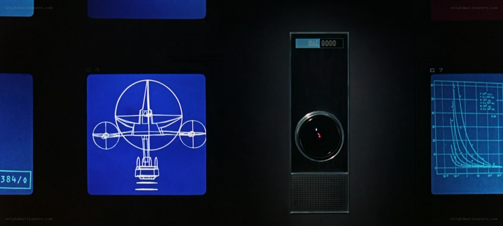 control panel with holographic displays
