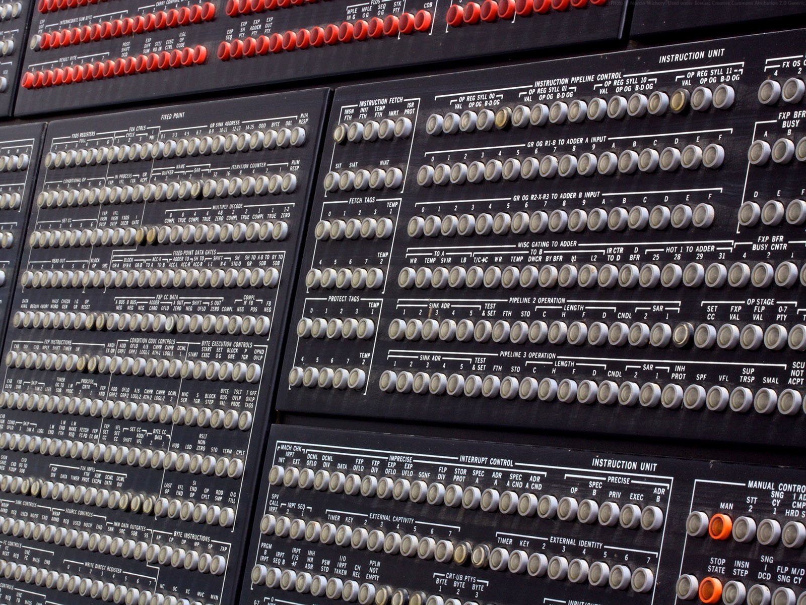 Control panel with push buttons