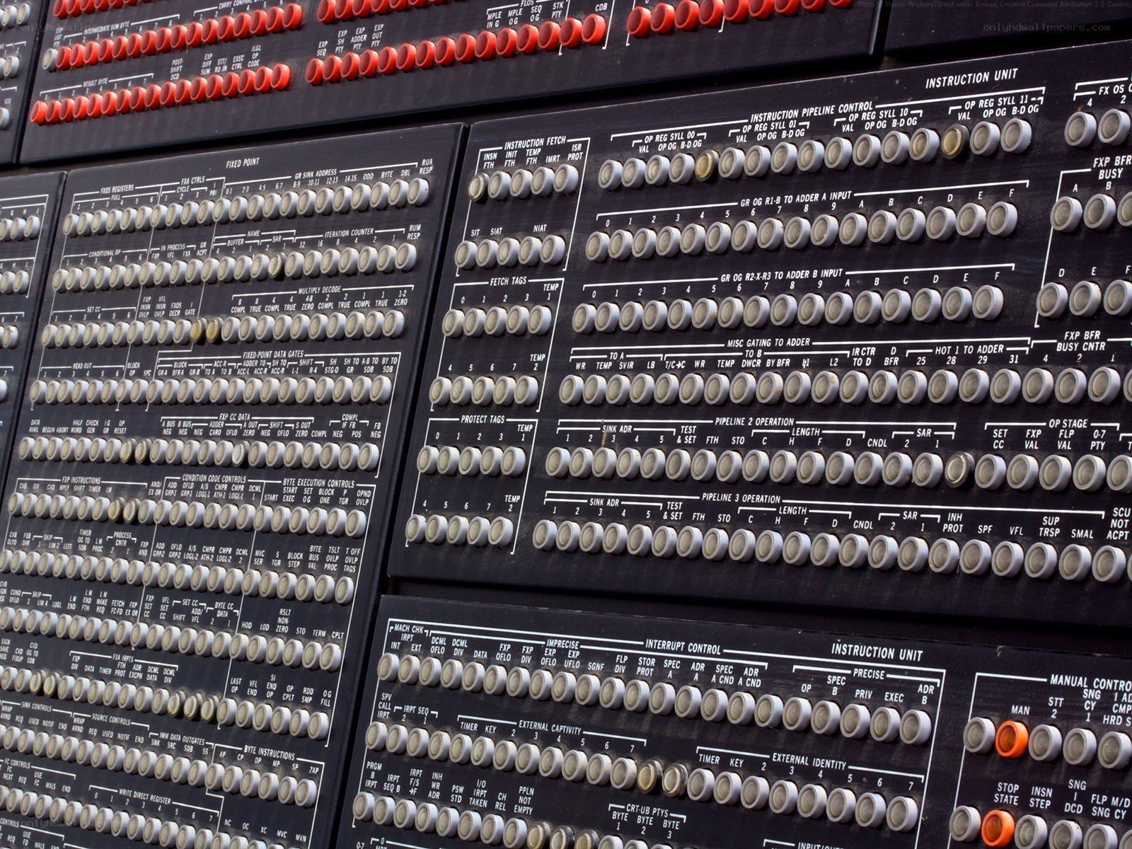 Control panel with push buttons