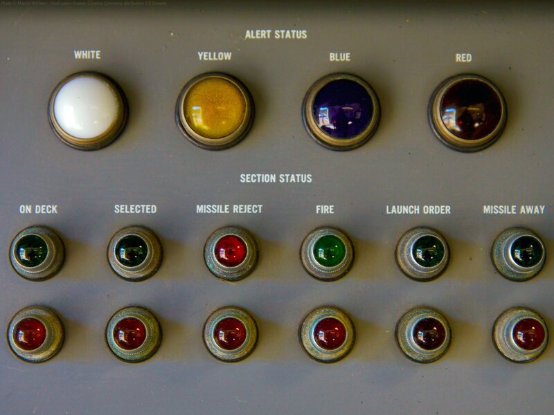 control panel with status lights