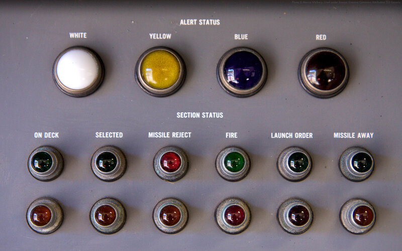 control panel with status lights